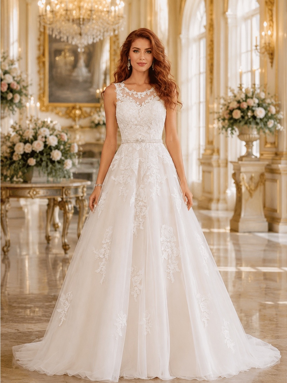 JJ’s House #186390 Elve Ivory Princess Ball Gown Lace Wedding Dress Sz 10 NWT